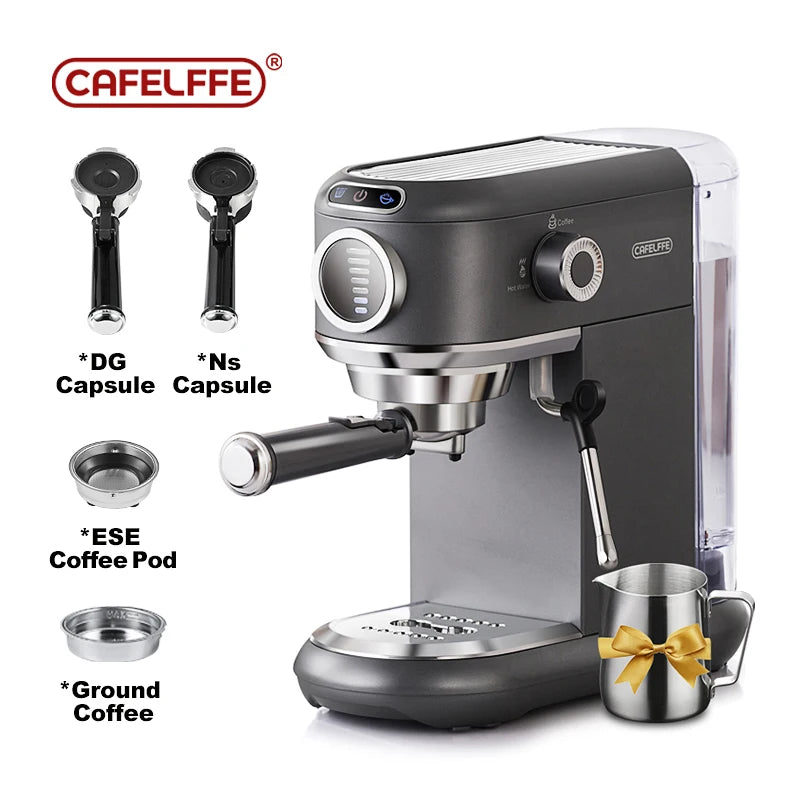 Cafelffe 4in1 Coffee Machine Dolce gusto Nes Capsule Espresso Maker ESE Pod Ground Gift for Lover,Dad,Mom Cafetera304 Cappuccino