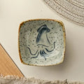 Vintage Ceramic Small Plate Japanese Creative Cartoon Seafood Sauce Dish Seasoning Plate Home Kitchen Tableware Wholesale