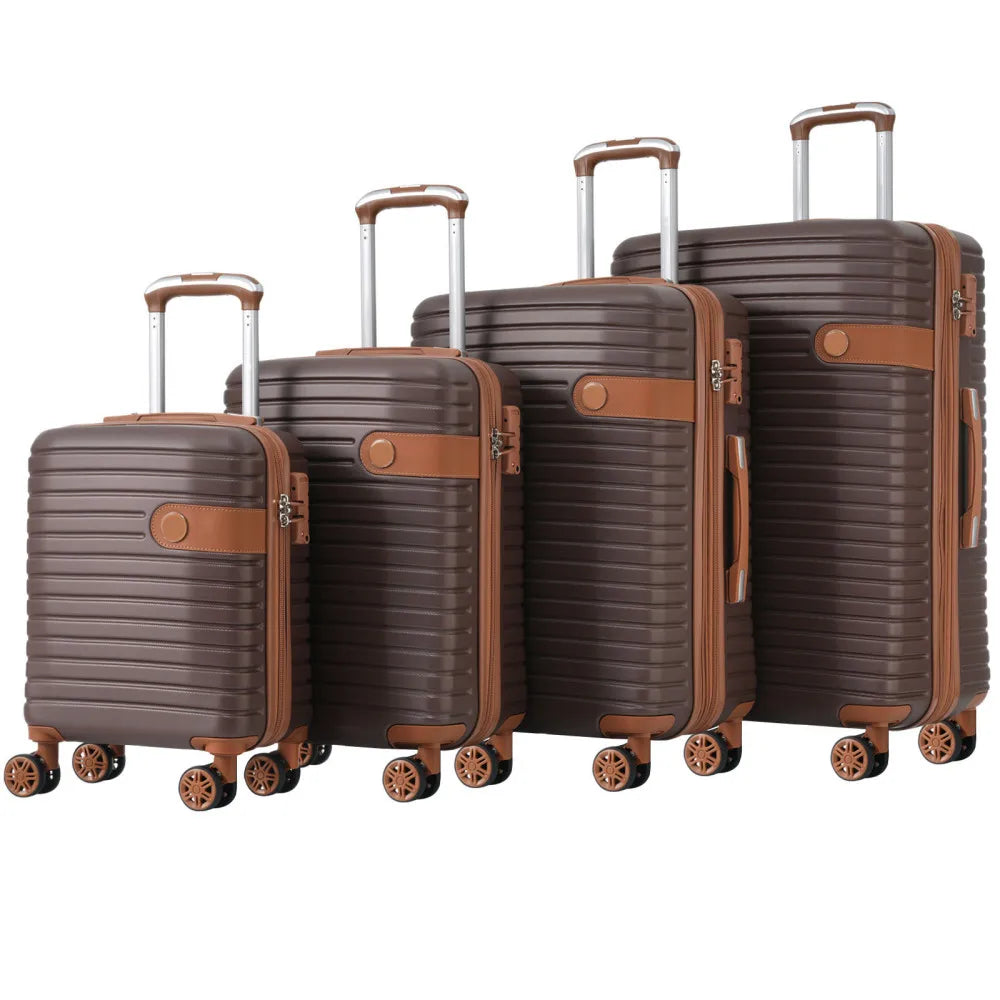 4 Pcs ABS Expandable Hardshell Luggage Set 16/20/24/28 Inch TSA Lock Spinner Wheels 4 Packing Cubes Lightweight Travel
