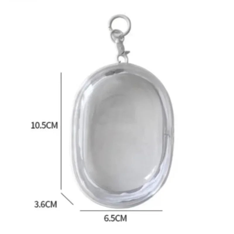 New Round Black PVC Transparent Storage Bag Jewelry Organizer Portable Keychain Data Cable Earphone Coin Charger Storage Pouches