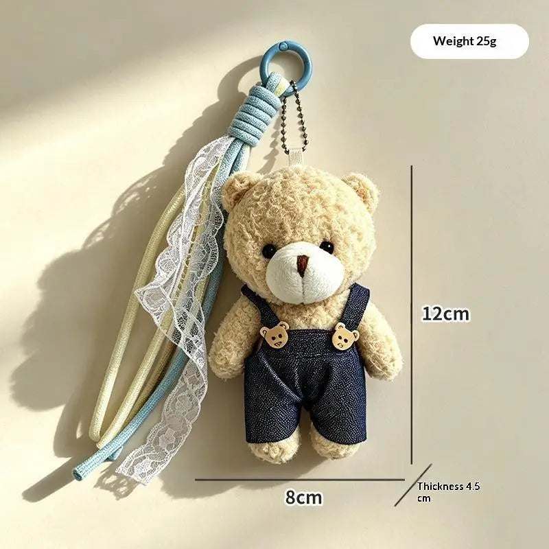 Women's Bag Charms Cute Korean Cartoon Bear Kawaii Sweet Kawaii Plush Bag Accessories Multifunctional Keychain Pendants