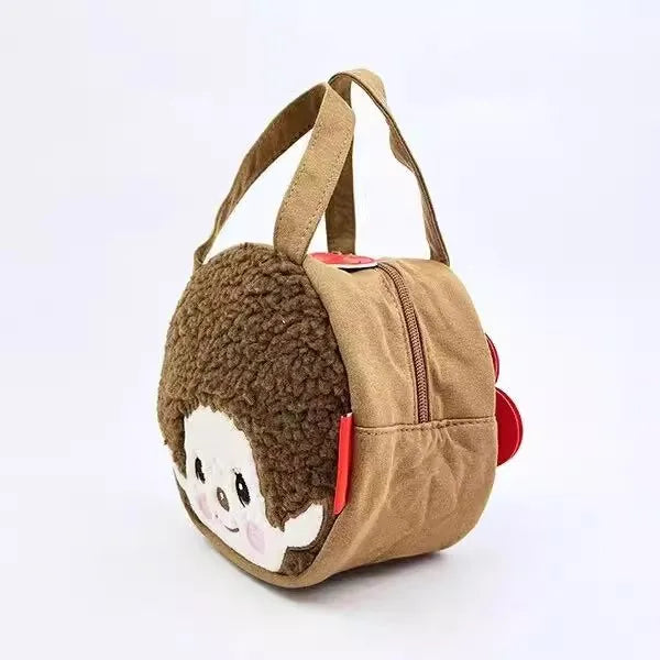 Monchhichi Anime Cartoon Kawaii Plush Storage Bag Coin Purse Shopping Bag Girl's Birthday Gift