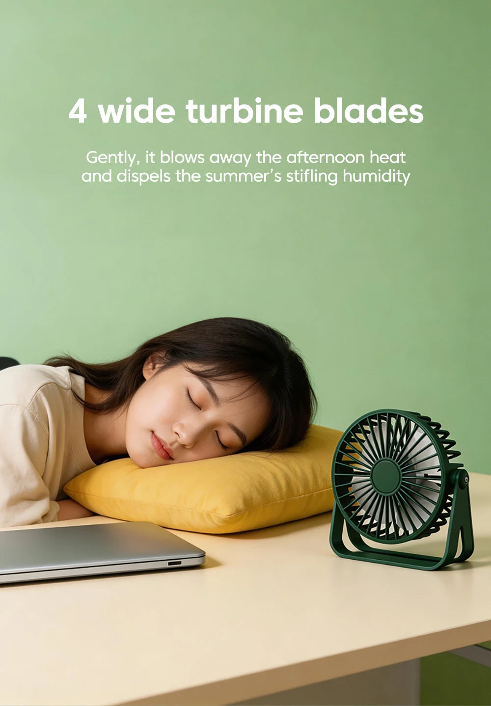 Desk Fan Portable Mini USB Rechargeable Fan Ultra Quiet Suitable For Home Desk Office Student Dormitory Computer Summer