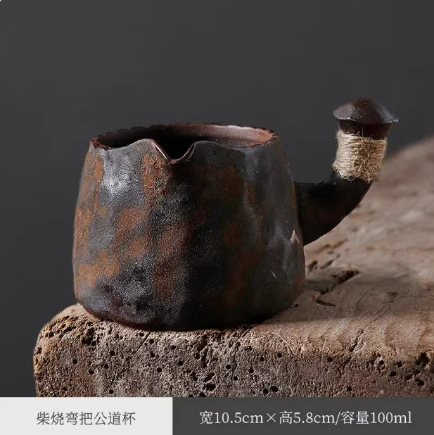 Japanese Wabi Sabi Style Rough Pottery Handmade Tea Cup Creative Retro Tea Cup Pu Erh Tea Cup