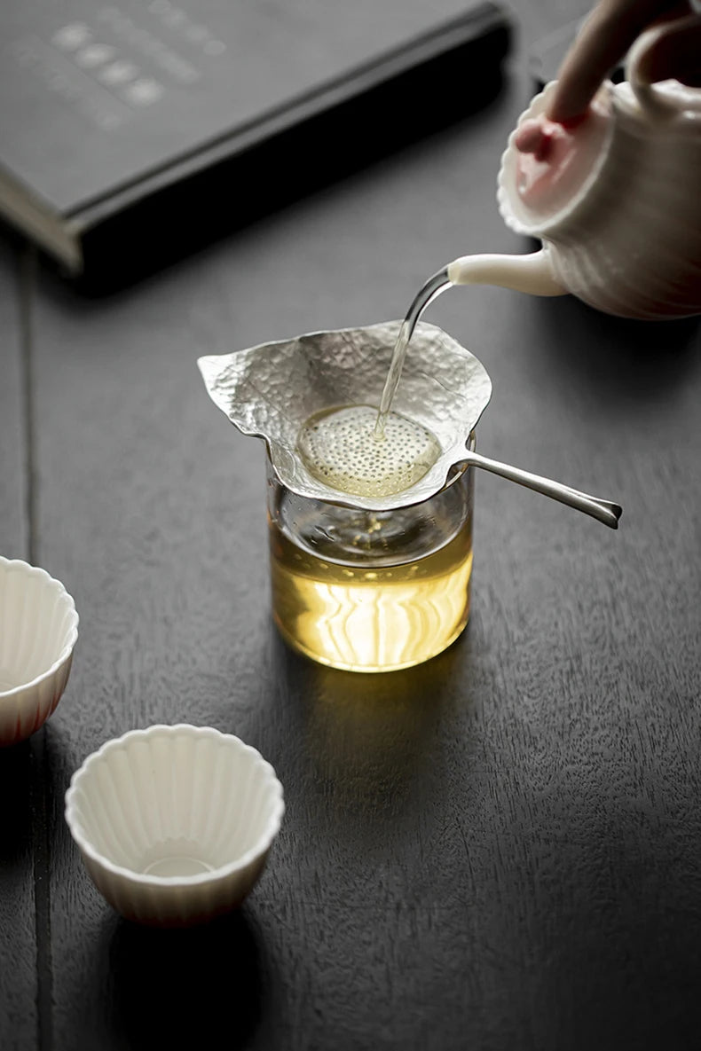 Silver Tea Leak Bodhi Leaves Pure Tin Material Creative Tea Filters Fair Cup Creative Leaves Tea Leak Teas Ceremony Accessories