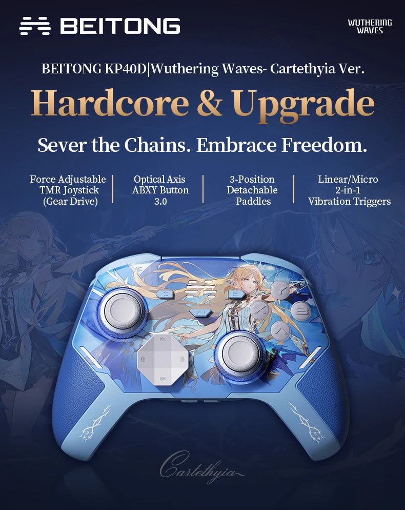 BEITONG Wuthering Waves Gamepads Phrolova/Cartethyia Ver KP40D Elite Controller Hall/Micro Vibration Trigger Force TMR Joystick