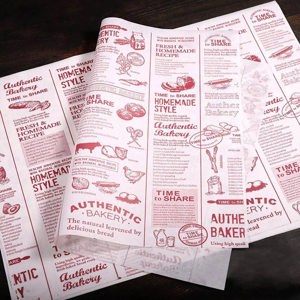Non-stick Newspaper Style Food Wrappers Paper Wrapping Paper Wrapping Paper Wax Paper Oil-proof Baking Paper Food Packaging