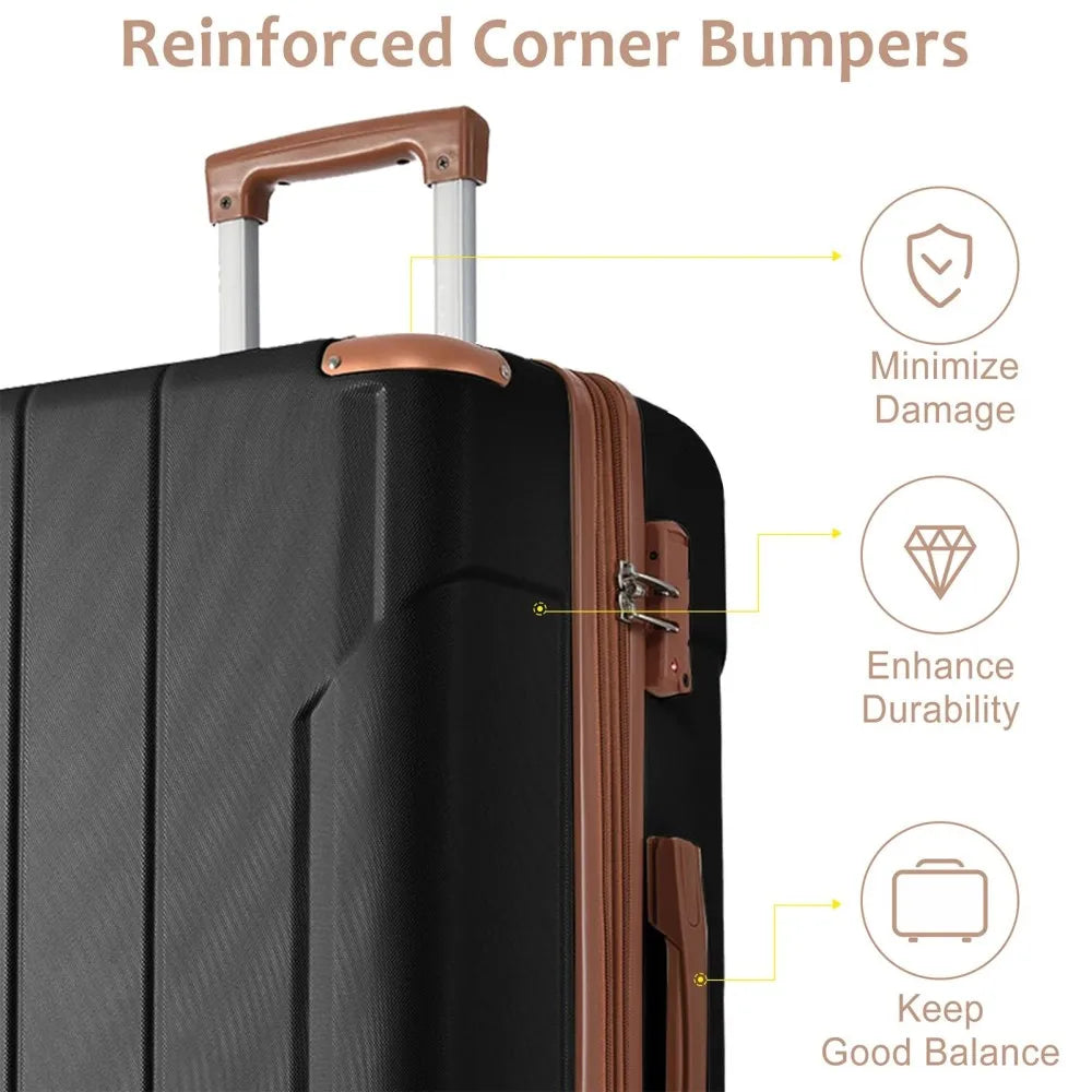 2Piece Hardshell ABS Luggage Sets Suitcase Set Expandable with TSA Lock Spinner Wheels for Men Women
