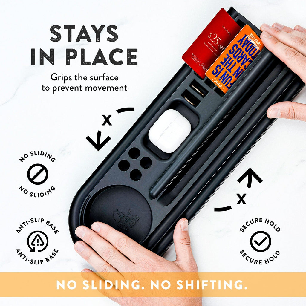 Silicone Desk Organizer Tray | Tech & Office Accessory Holder for iPhone, iPad, Mobile Phones, Tablets, Pens 15.25” × 5.5”