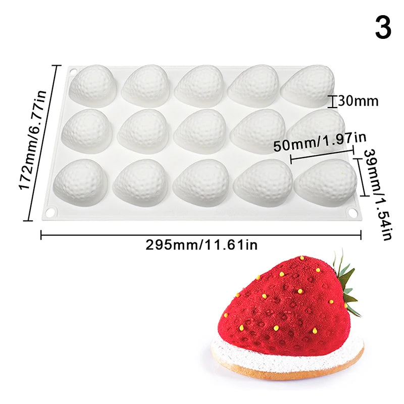 Food-Grade Silicone Fruit Series Cake Mold – Multi-Shape (Pineapple, Peach, Strawberry) for Baking&Mousse Desserts,Easy Release