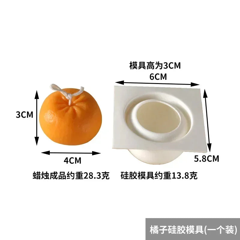 Creative Orange Shape Candle Silicone Mold Fruit Shape Mousse Baking Mold for Candle Making Molds Accessories Supplies Crafts