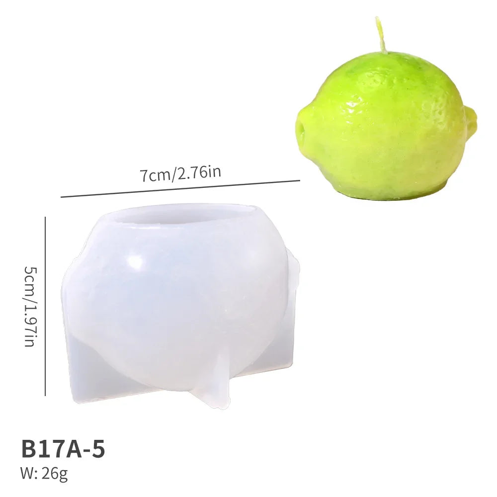 Fruit Series Candle Molds DIY Home Decor Aromatherapy Apple Pear Lemon Peach Gypsum Plaster Mould Craft Art Ornament Resin Mold