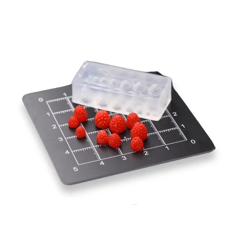 Polymer Clay Mini Raspberry Silicone Mold BJD Doll House Food Toy DIY Fasting Raspberry Silicone Molds Polymer Clay Tool