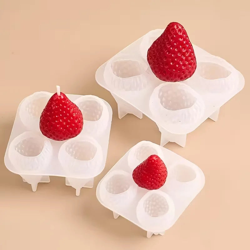 Strawberry Silicone Candle Mold for DIY Aromatherapy Soap Resin Crafts Valentine's Day Wedding Birthday Gift Making