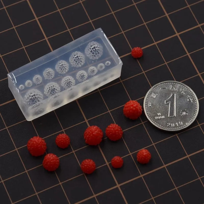 Polymer Clay Mini Raspberry Silicone Mold BJD Doll House Food Toy DIY Fasting Raspberry Silicone Molds Polymer Clay Tool