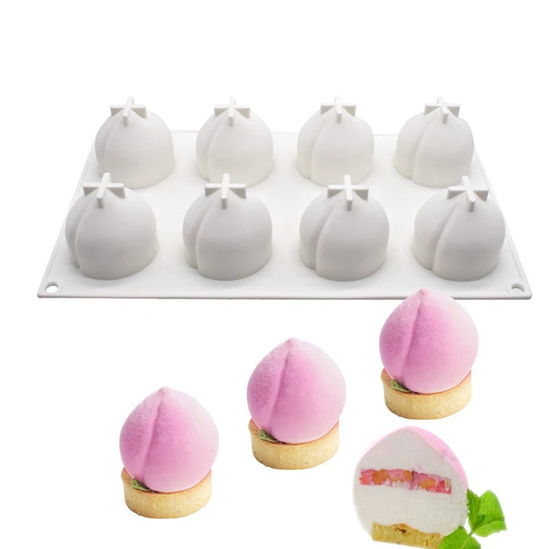 Food-Grade Silicone Fruit Series Cake Mold – Multi-Shape (Pineapple, Peach, Strawberry) for Baking&Mousse Desserts,Easy Release