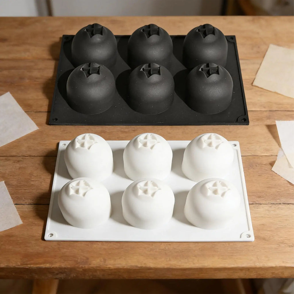 6 Cavity Blueberry Mousse Cake Baking Mold Kitchen Fruit Shaped Dessert Silicone Mold for Chocolate Pudding Dessert Ice Cream