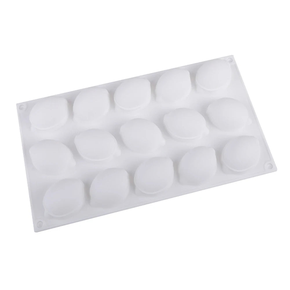 15-Cavity Silicone Lemon Mold Fruit Shape Baking Tray Tool for Desserts Mousse Cake Candy Chocolate Pastry Ice Cream Pudding