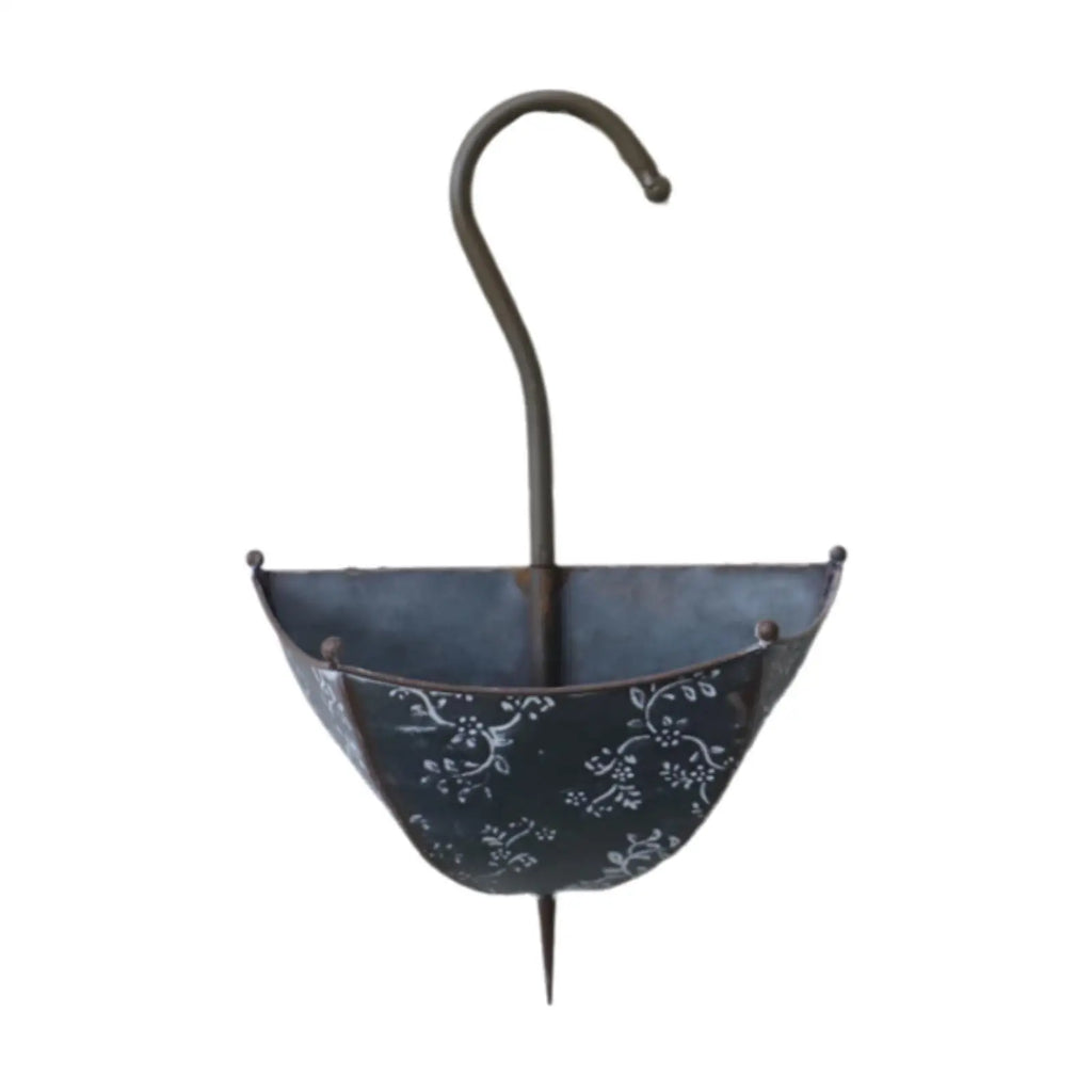 Iron Wall Planter Umbrella Shape Hanging Flowerpot Decorative Garden Decor for Balcony and Courtyard Walls