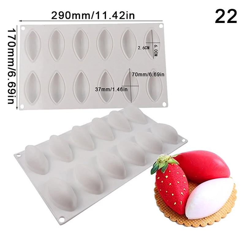 Food-Grade Silicone Fruit Series Cake Mold – Multi-Shape (Pineapple, Peach, Strawberry) for Baking&Mousse Desserts,Easy Release