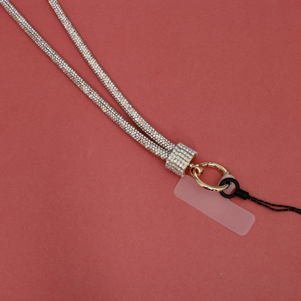 Long Rhinestone Phone Strap Bling Lanyard Stylish Accessory