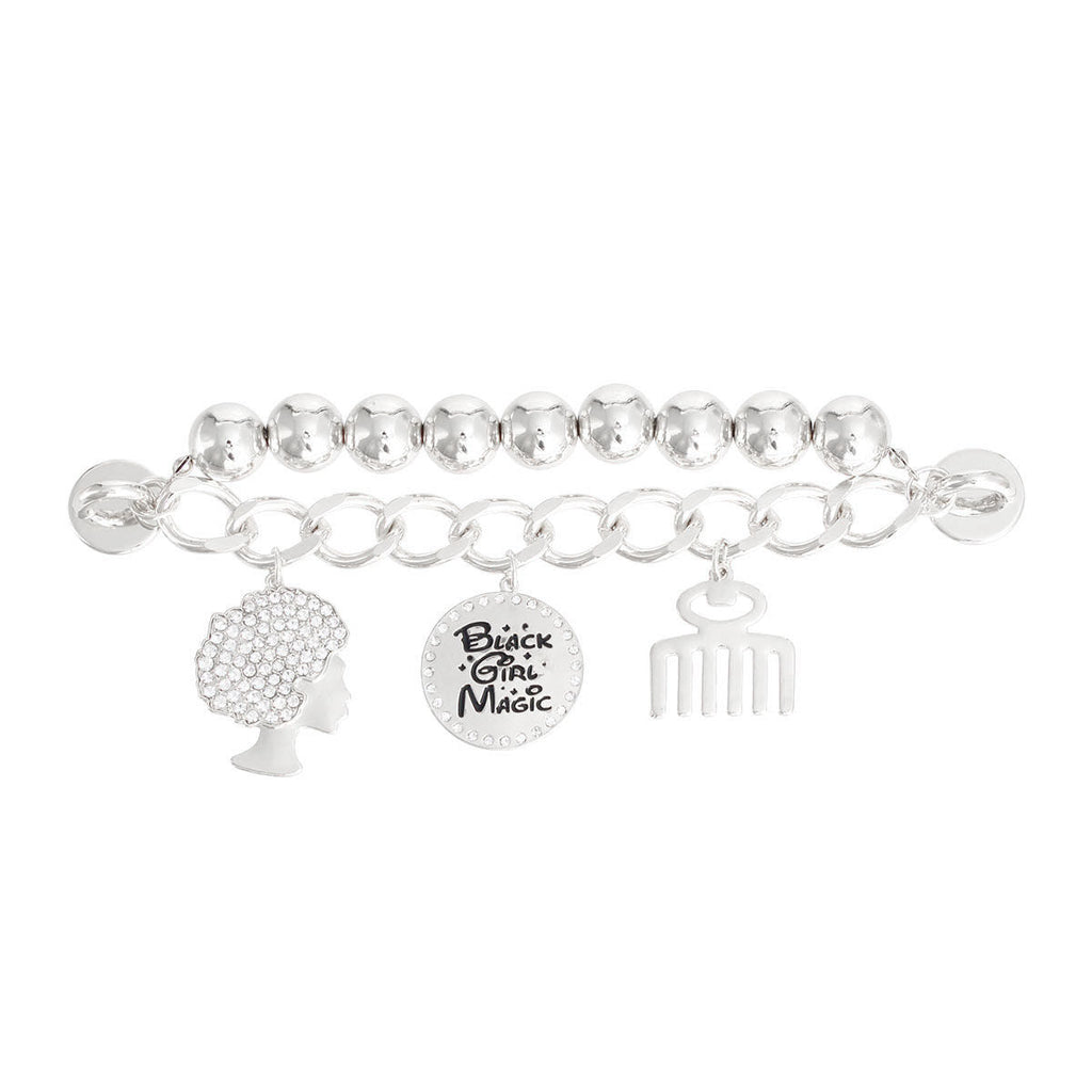 Phone Strap Silver Black Girl Magic Stylish Accessory
