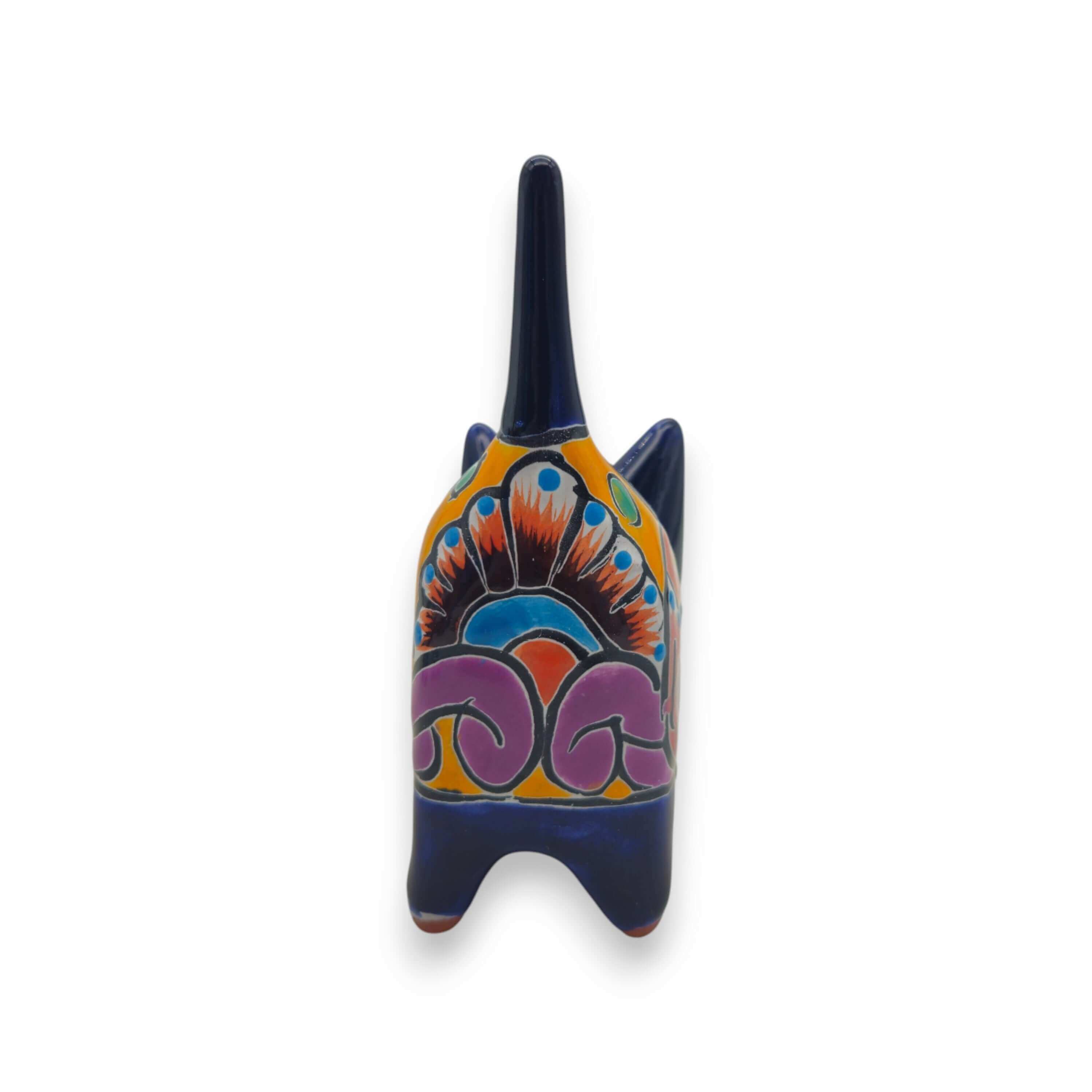 Vibrant Talavera Cat Planter | Handcrafted Mexican Pottery