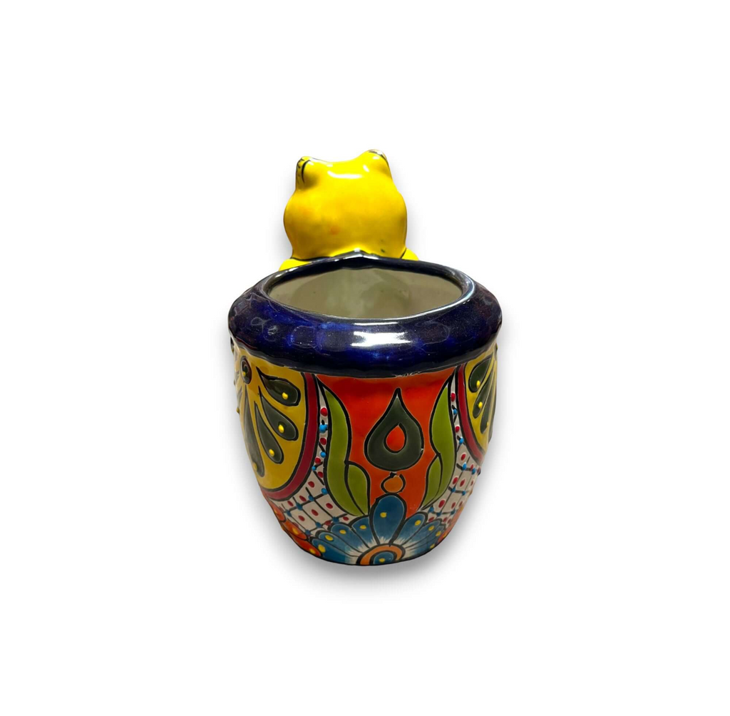 Talavera Frog Planter | Colorful Hand-Painted Mexican Pottery